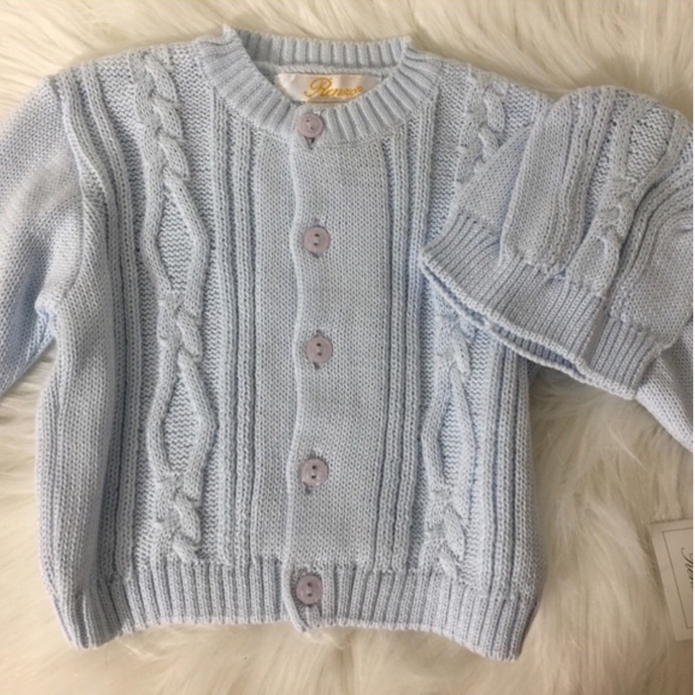 NWT🆕Infant knit button up sweater + hat